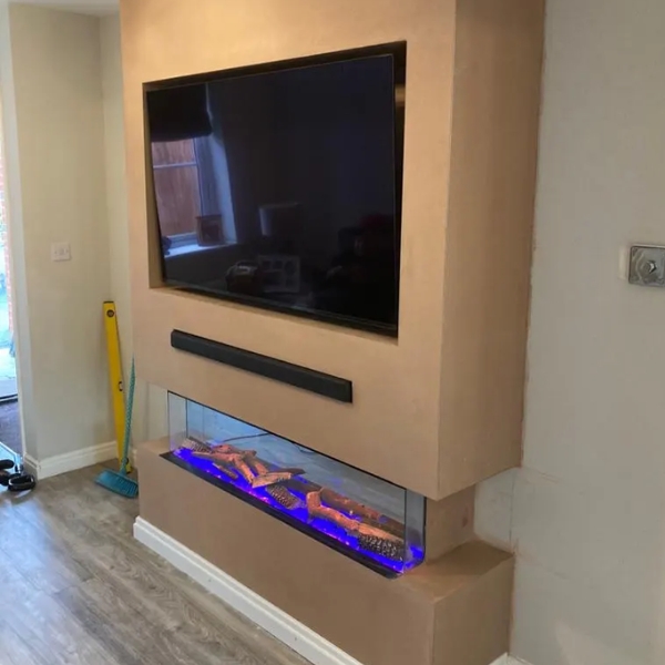 tv wall plastering wokingham - after