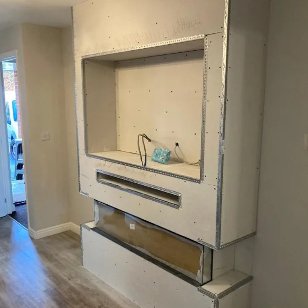 tv wall plastering wokingham - before